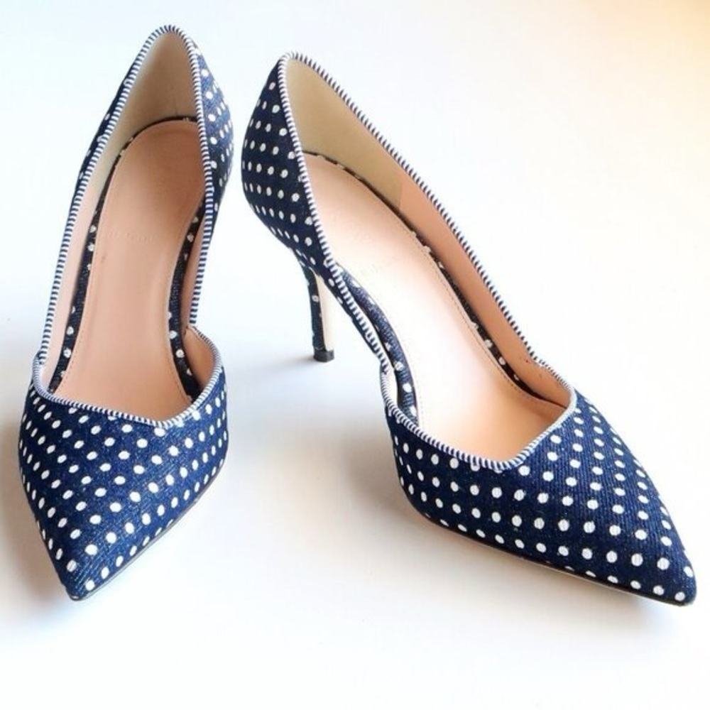 J Crew polka dot kitten heels